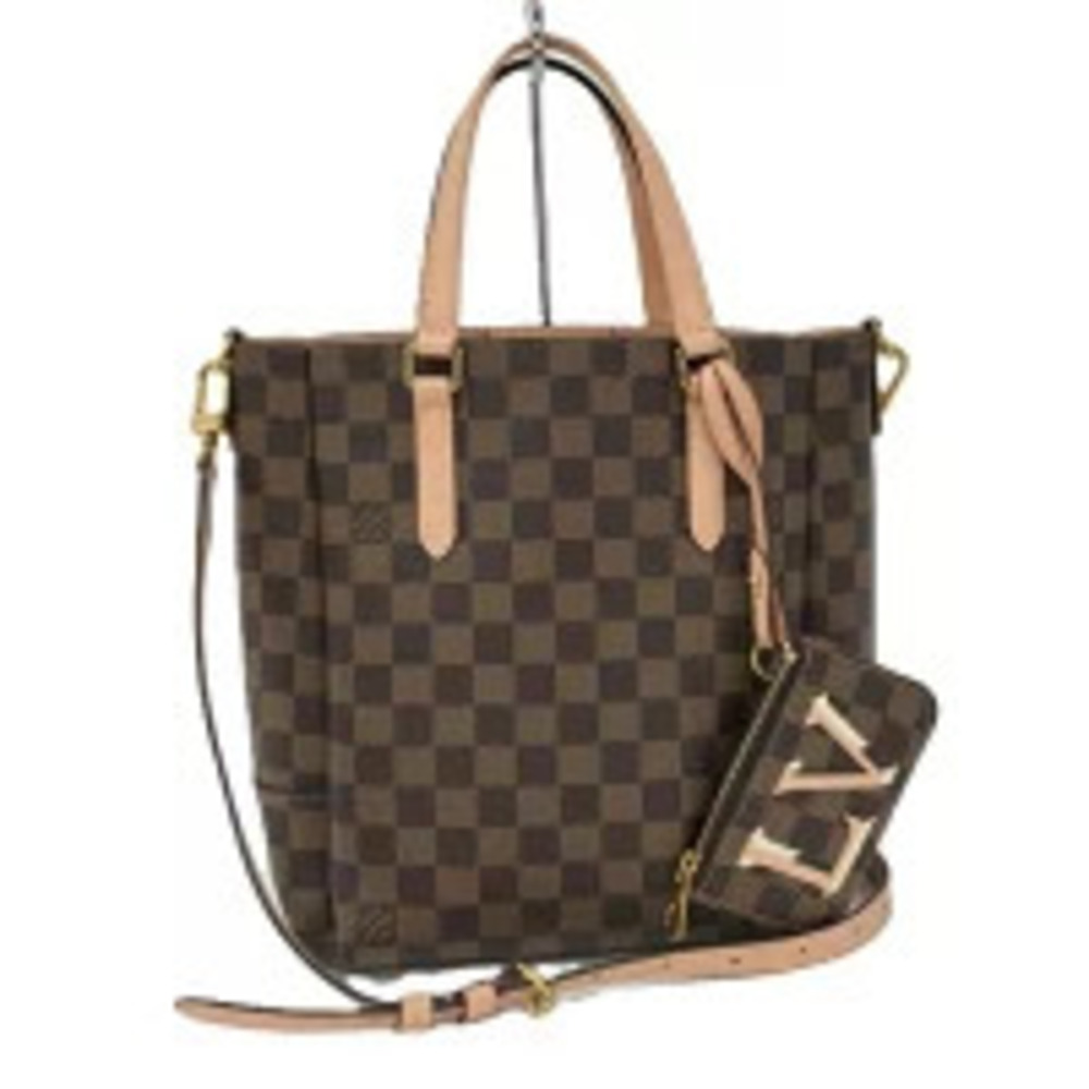 LOUIS VUITTON Belmont NV Handbag Damier Ebene Brown Pink Beige